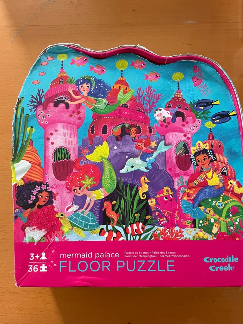 Crocodile Creek Mermaid Palace Floor Puzzle - Pink & Blue